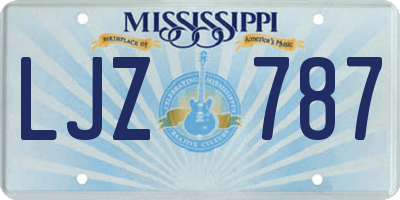 MS license plate LJZ787