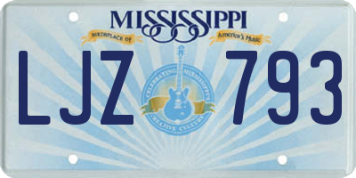 MS license plate LJZ793