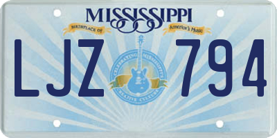 MS license plate LJZ794