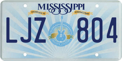 MS license plate LJZ804