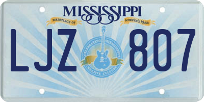 MS license plate LJZ807