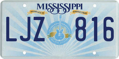 MS license plate LJZ816