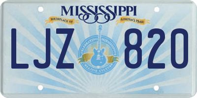 MS license plate LJZ820