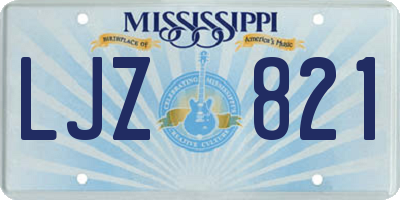 MS license plate LJZ821