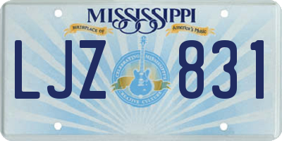 MS license plate LJZ831