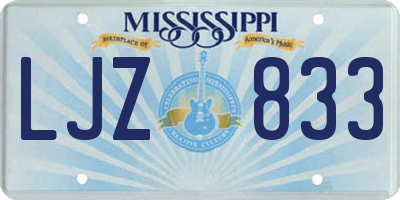 MS license plate LJZ833