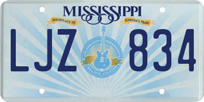 MS license plate LJZ834
