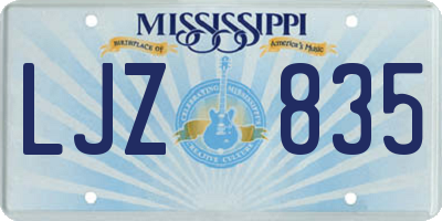 MS license plate LJZ835