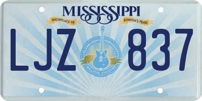 MS license plate LJZ837