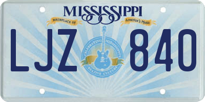MS license plate LJZ840