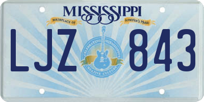 MS license plate LJZ843