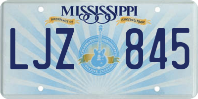 MS license plate LJZ845