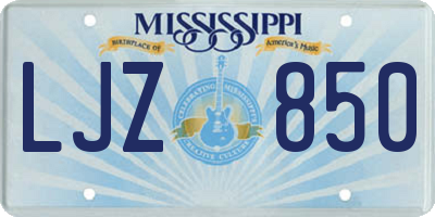 MS license plate LJZ850