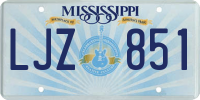 MS license plate LJZ851