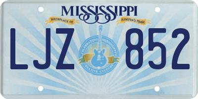 MS license plate LJZ852