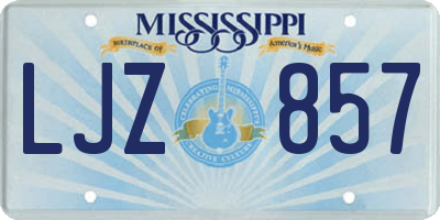 MS license plate LJZ857