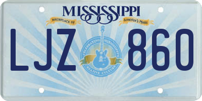 MS license plate LJZ860