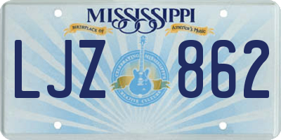MS license plate LJZ862