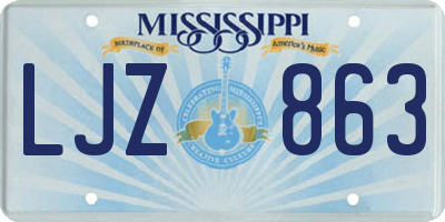 MS license plate LJZ863
