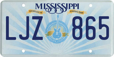 MS license plate LJZ865