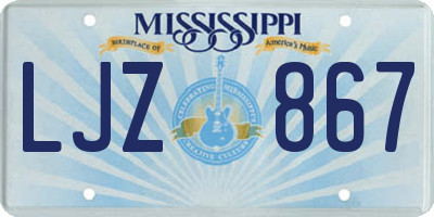 MS license plate LJZ867