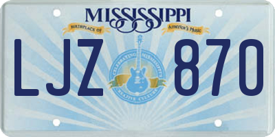 MS license plate LJZ870