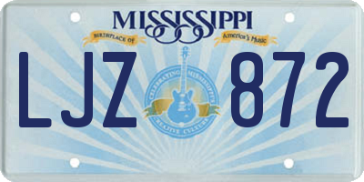 MS license plate LJZ872