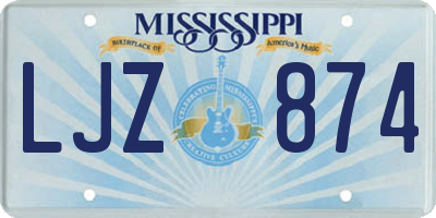 MS license plate LJZ874