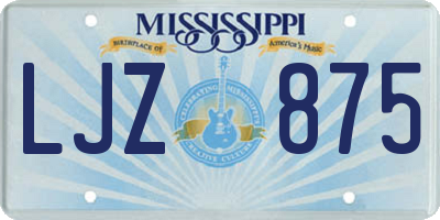 MS license plate LJZ875