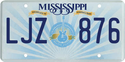 MS license plate LJZ876