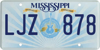 MS license plate LJZ878