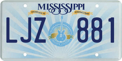 MS license plate LJZ881