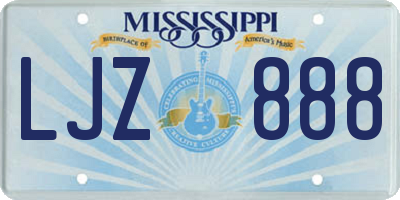 MS license plate LJZ888