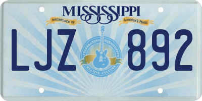 MS license plate LJZ892