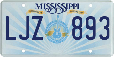 MS license plate LJZ893