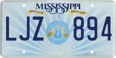 MS license plate LJZ894