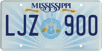 MS license plate LJZ900