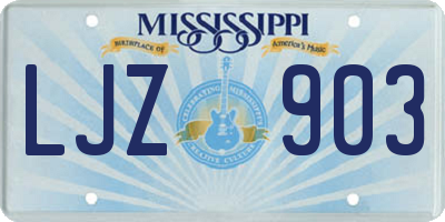MS license plate LJZ903