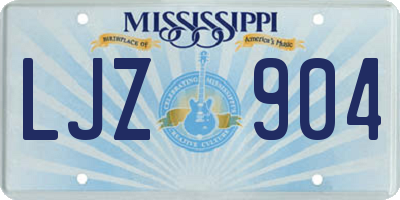 MS license plate LJZ904