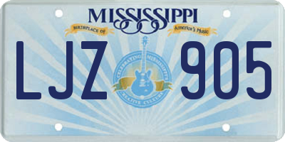 MS license plate LJZ905