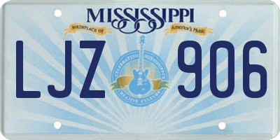 MS license plate LJZ906