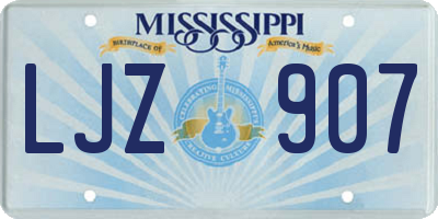 MS license plate LJZ907