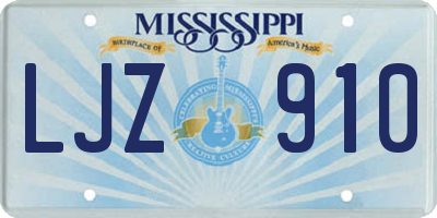 MS license plate LJZ910