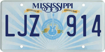 MS license plate LJZ914