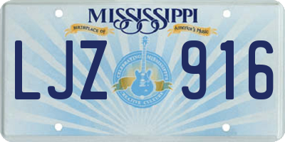 MS license plate LJZ916