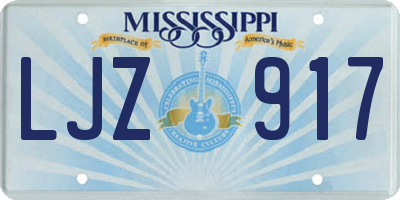 MS license plate LJZ917