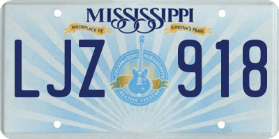 MS license plate LJZ918