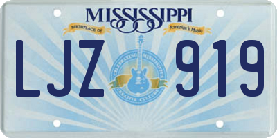 MS license plate LJZ919