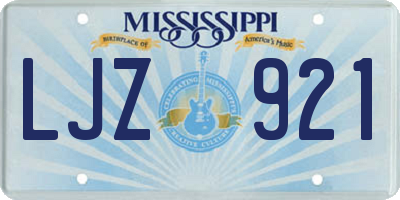 MS license plate LJZ921
