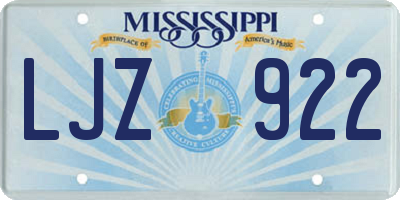 MS license plate LJZ922